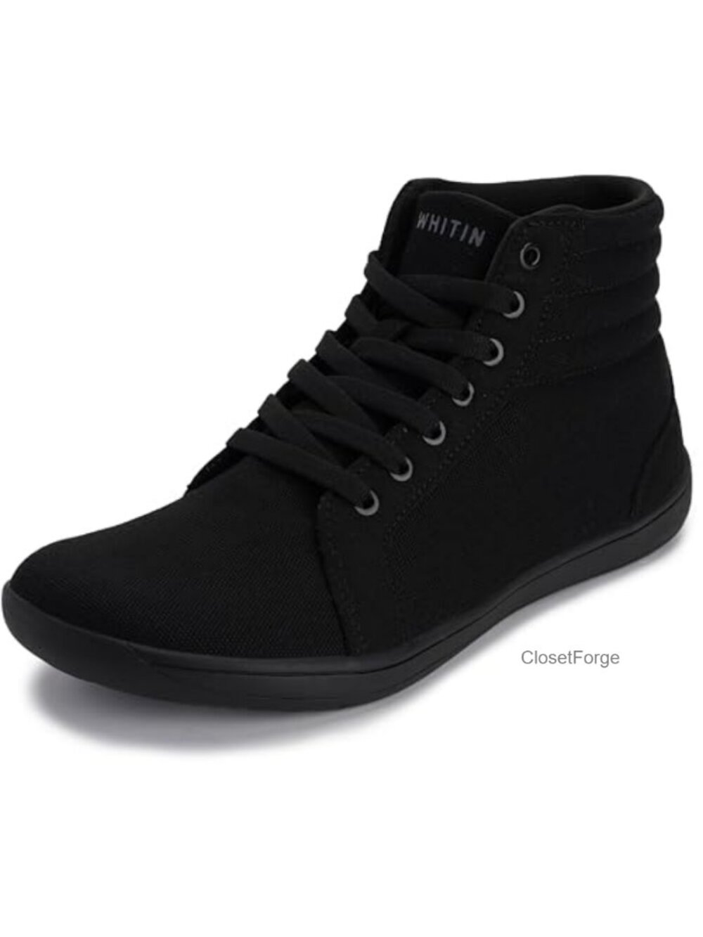 Wide High-Top Canvas Barefoot Sneakers Minimalist Zero Drop Lace-Up